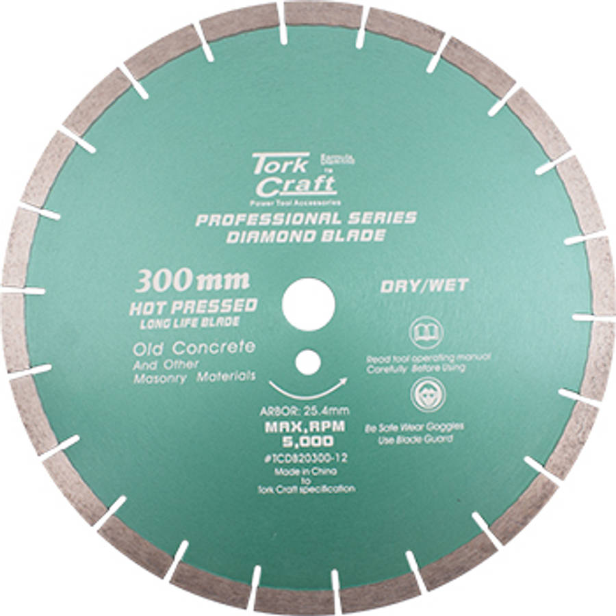 Tork Craft Diamond Blade 300 X 25.4Mm Old Concrete Hot Pressed Segmented
