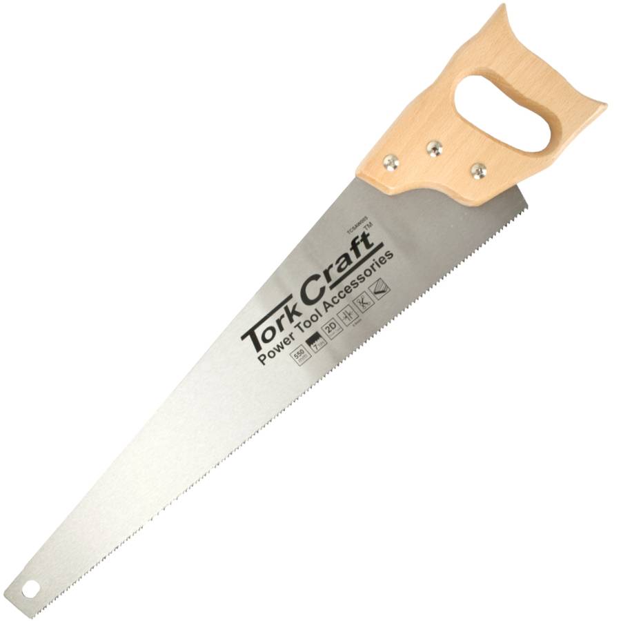 Tork Craft Hand Saw 550Mm 7Tpi 0.9Mm Temp. Blade Wood Handle