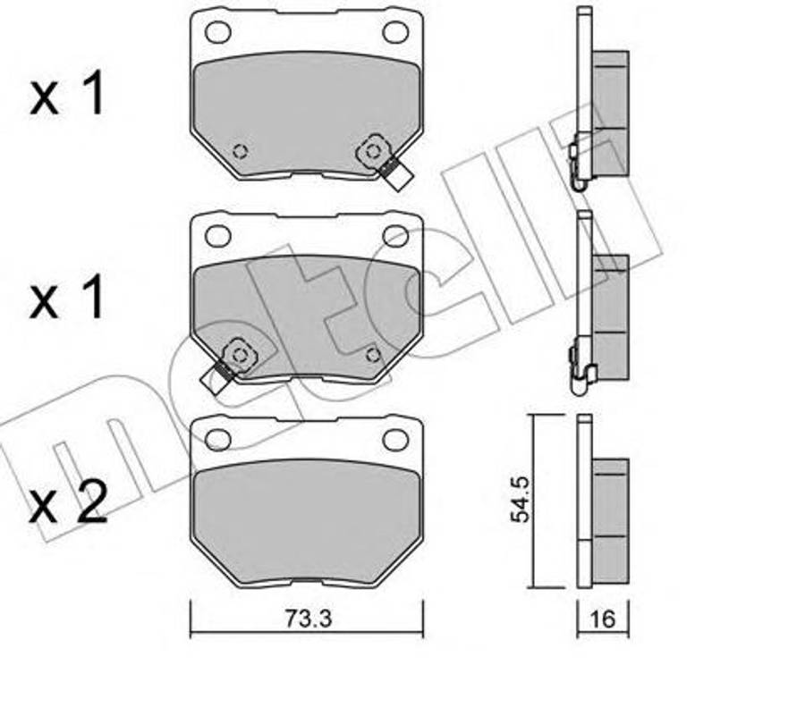 Subaru brake pad set - rear 73.2x54.5x15.8