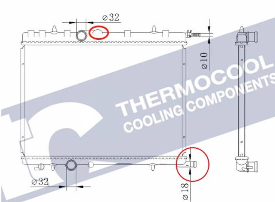 Peugeot radiator-cooling-aluminium (538x380x16)
