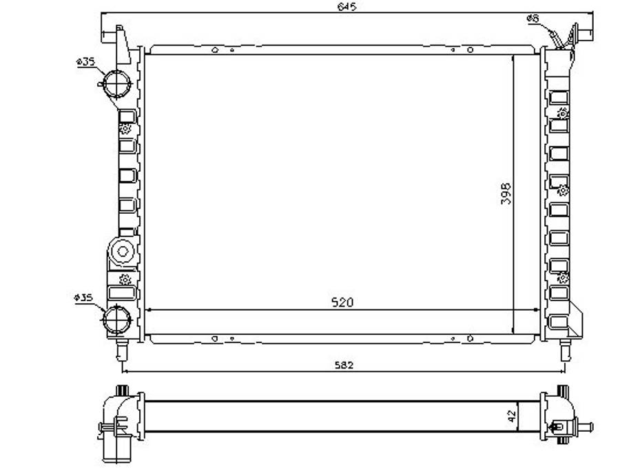 Fiat radiator-cooling-aluminium (520x398x42)