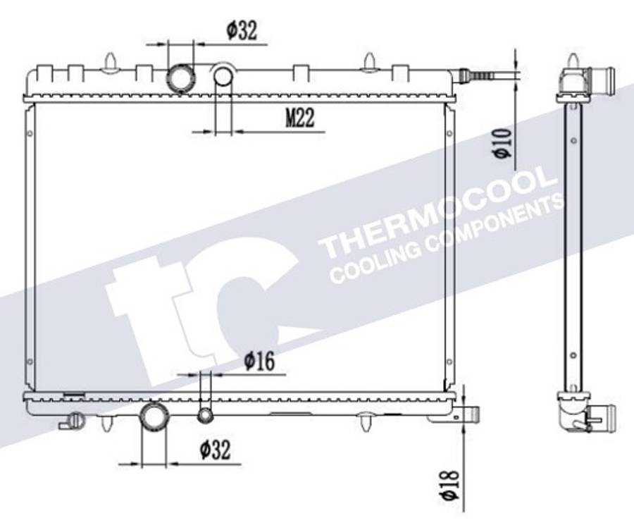 Peugeot radiator-cooling-aluminium (380x538x24)