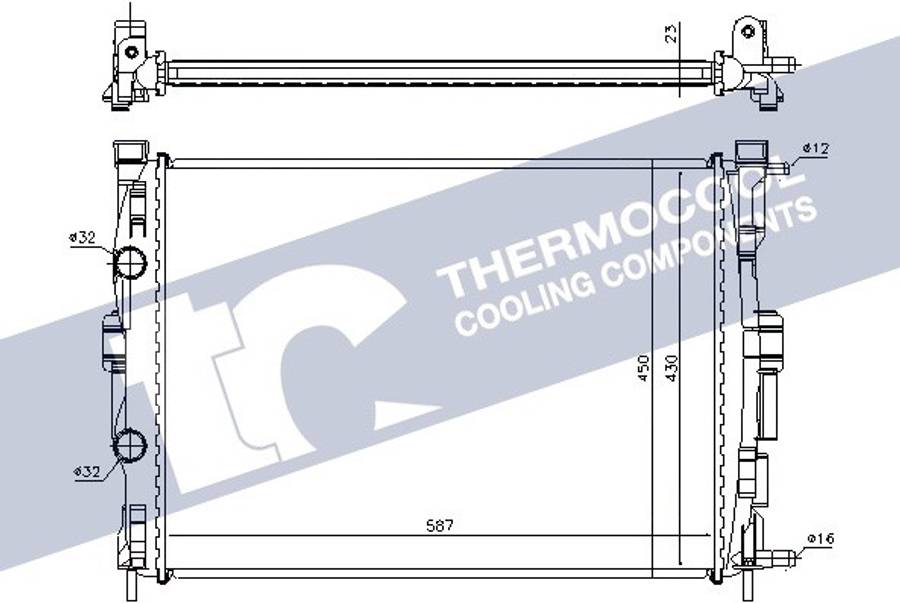 Renault radiator-cooling-aluminium (587x430x34)