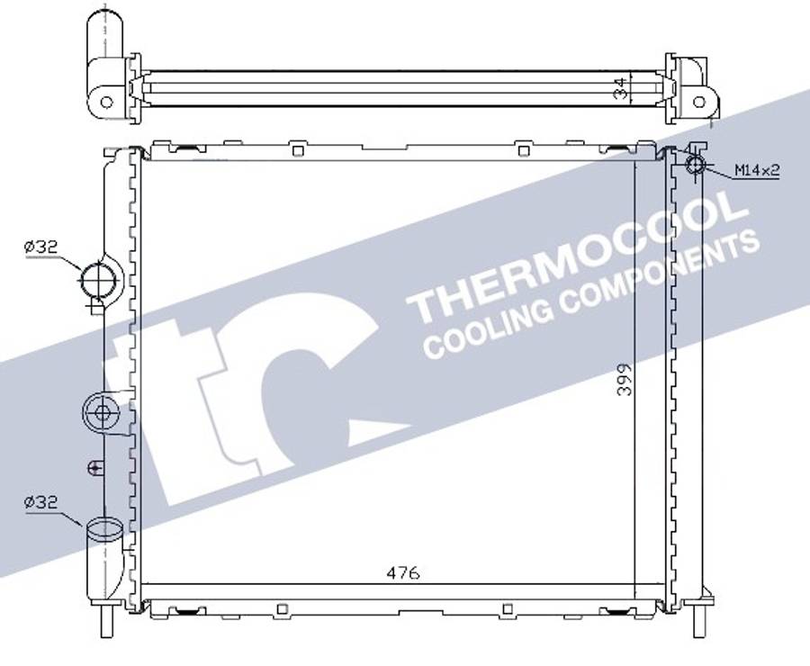 Renault radiator-cooling-aluminium - 476x399x34