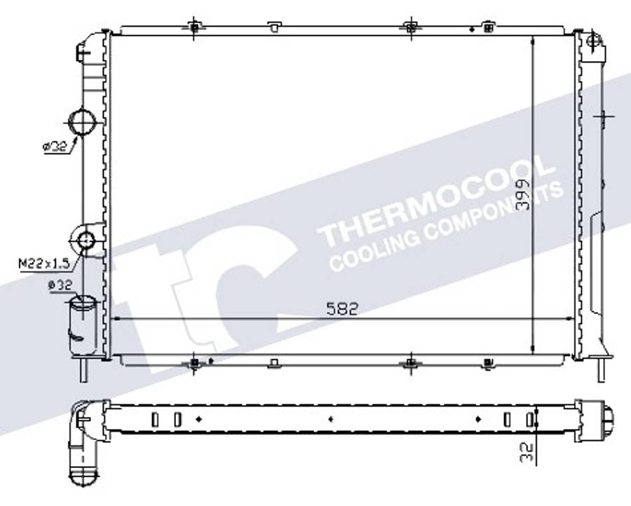 Renault radiator-cooling-aluminium 585x397x32 scenic