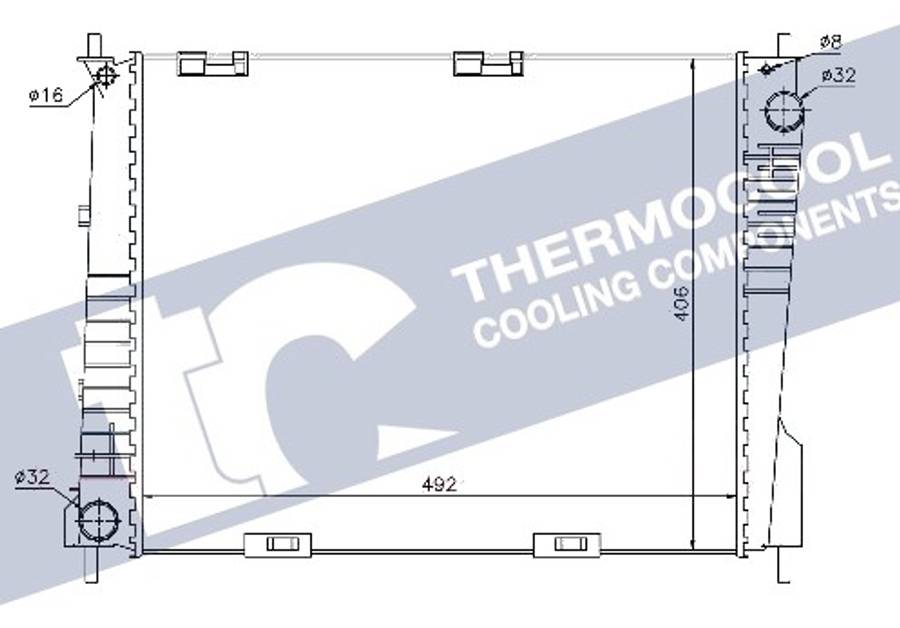 Renault radiator-cooling-aluminium 492x406x27