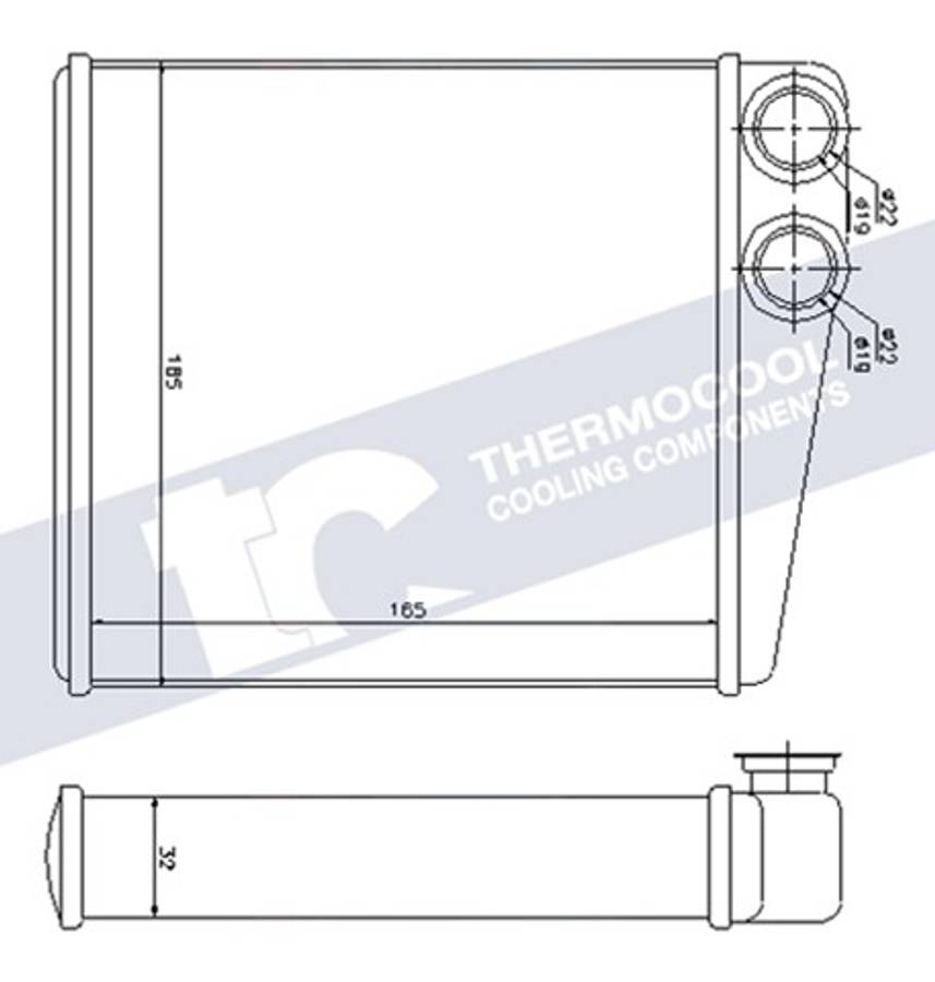 Renault radiator-heater (185x165x32)