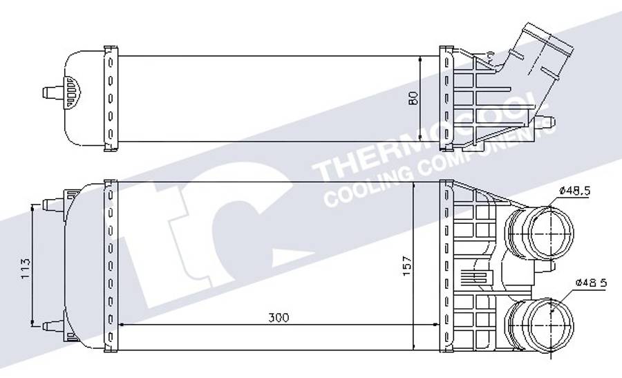 Peugeot intercooler - aluminium (300x157x80)