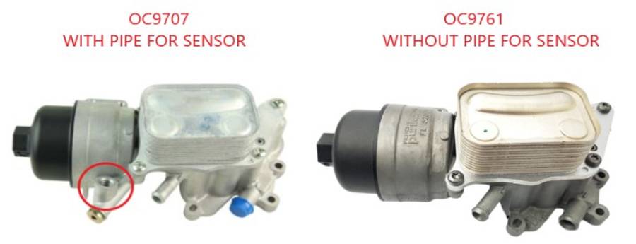 Peugeot oil cooler with filter housing WITHOUT HOLE FOR SENSOR