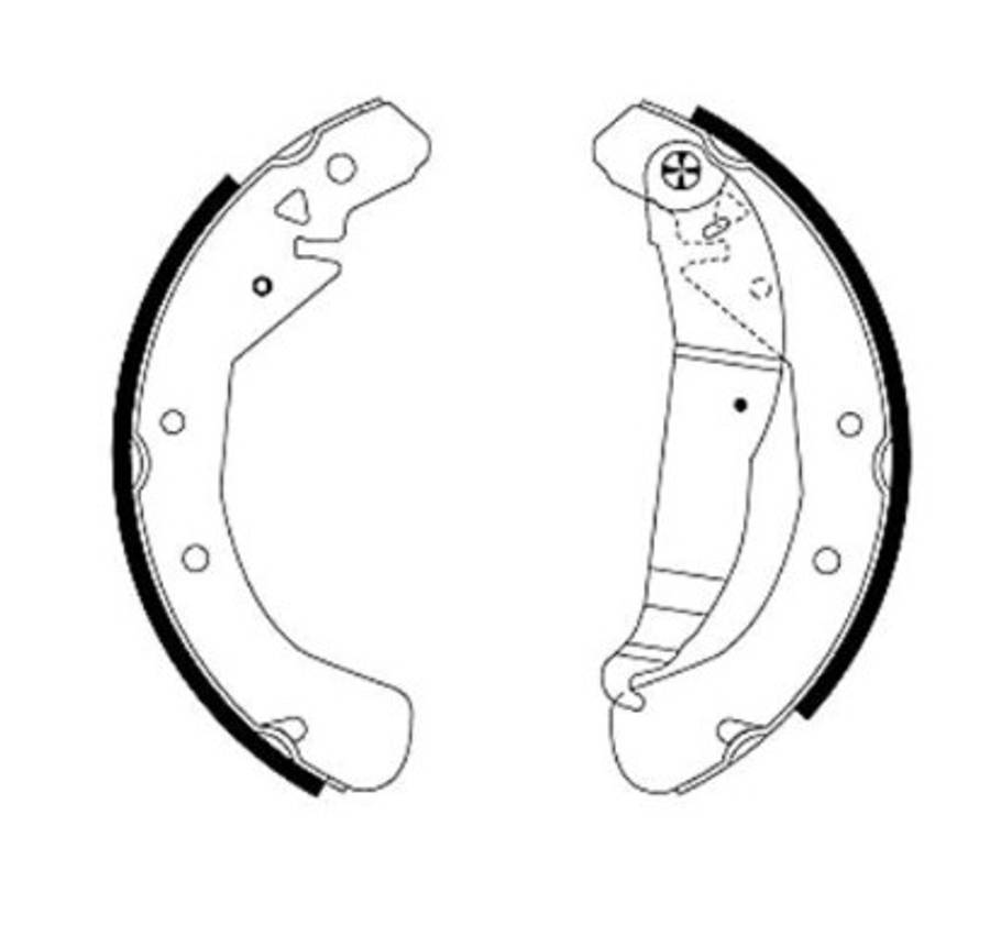 Opel brake shoe set - rear 230x42