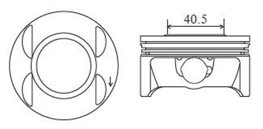 Opel piston w/o rings 1 cyl 1.2x1.2x2 19mm PIN (Size: 000)
