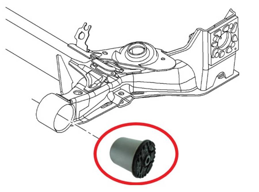 Opel axle bush - rear 10.1mm ID hatchback/sedan