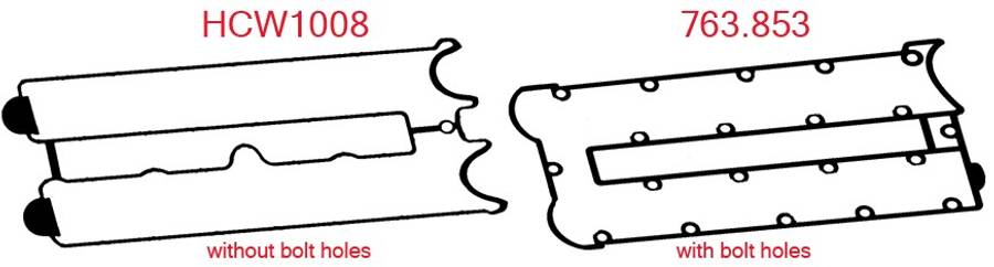 Opel valve cover gasket, HAS BOLT HOLES