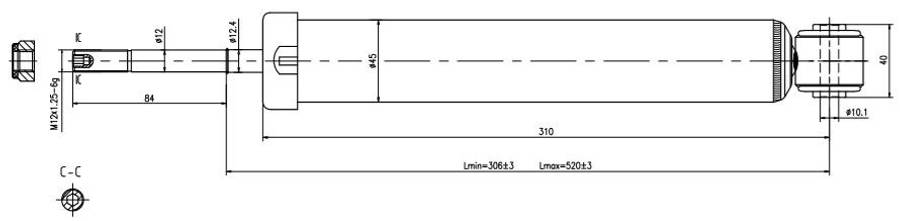 Fiat Gold shock absorber-gas-rear L or R (palio hatch/siena)