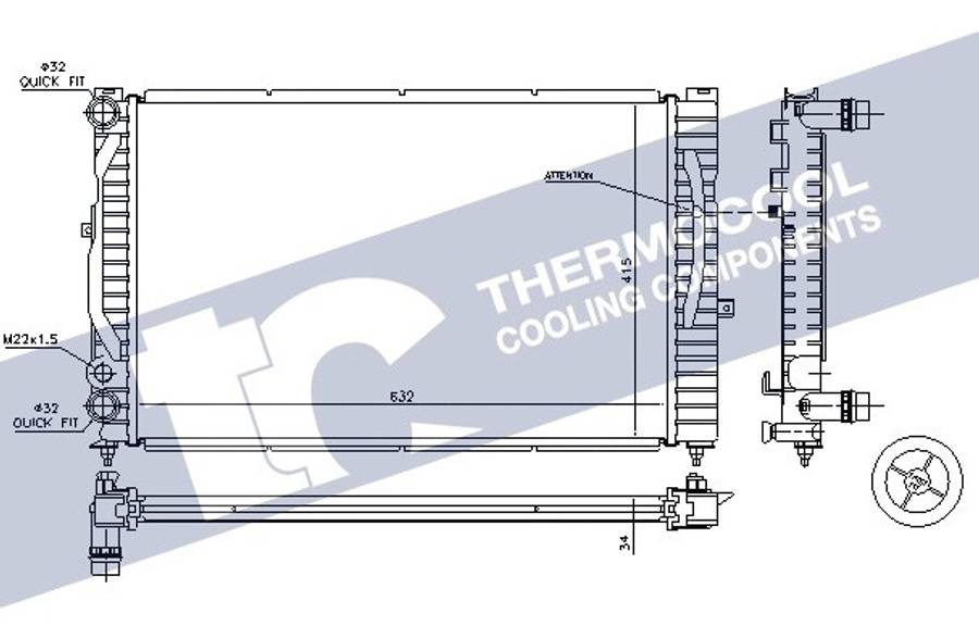 Audi radiator-cooling-aluminium 632x399x32 manual