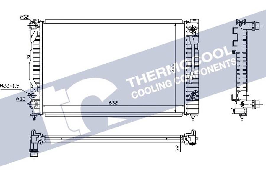 Audi radiator-cooling-aluminium 632x398x32 automatic