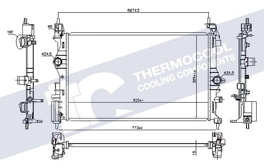 Opel radiator-cooling-aluminium 620x369x16 manual