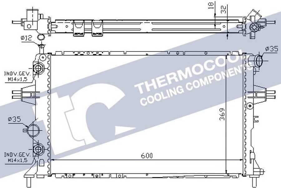 Opel radiator-cooling-aluminium (600x369x32)