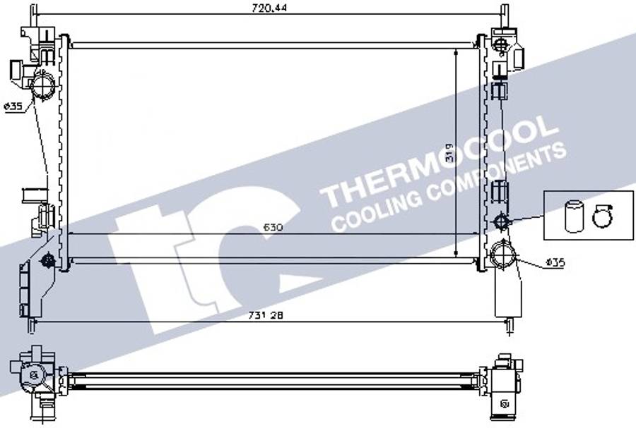 Fiat radiator-cooling-aluminium 630x319x26