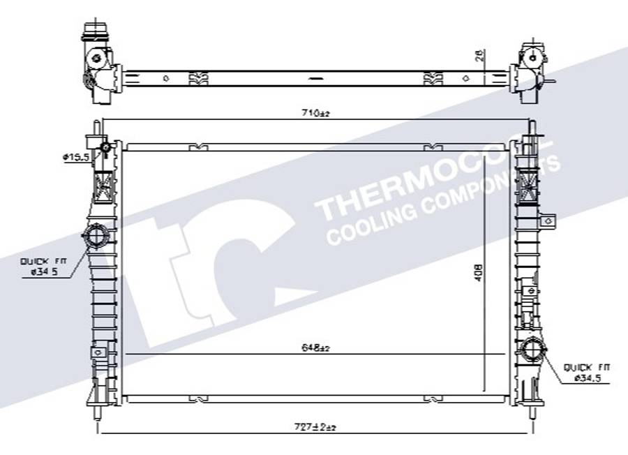 Citroen radiator-cooling-aluminium (648x408x26)