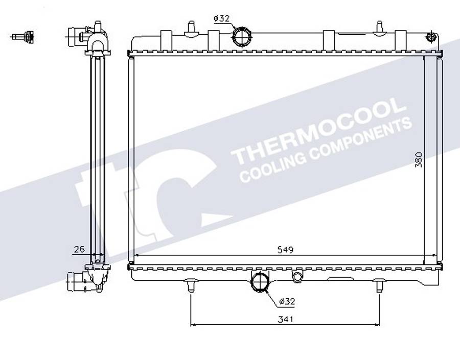 Citroen radiator-cooling-aluminium 549x380x26