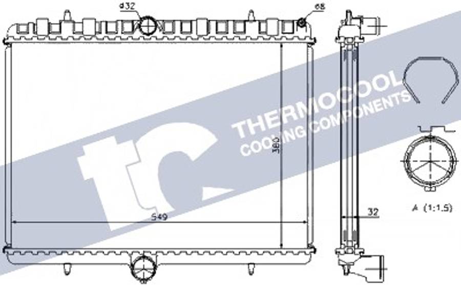 Citroen radiator-cooling-aluminium - 549x380x32