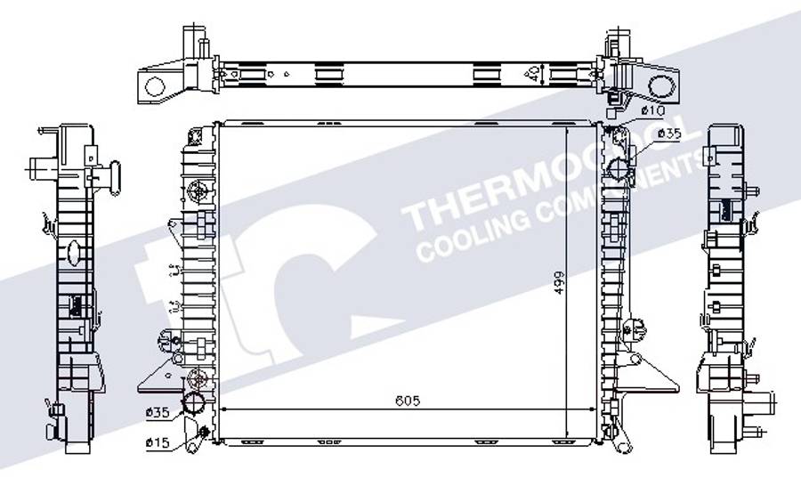 Land Rover radiator-cooling-aluminium 605x499x40 manual/automatic