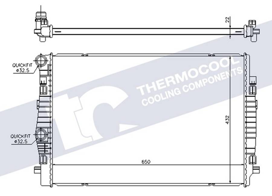 Audi radiator-cooling-aluminium, 650x432x22
