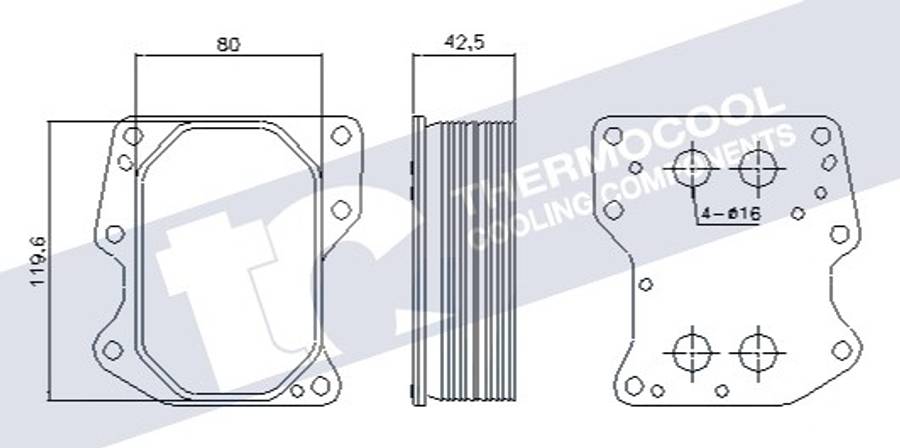 Land Rover oil cooler - engine - 8 BOLT HOLES