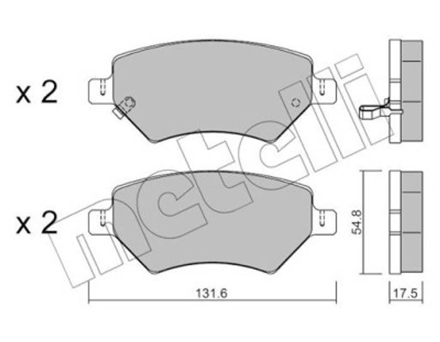 Chery brake pad set - front 131.6x54.8x17.5