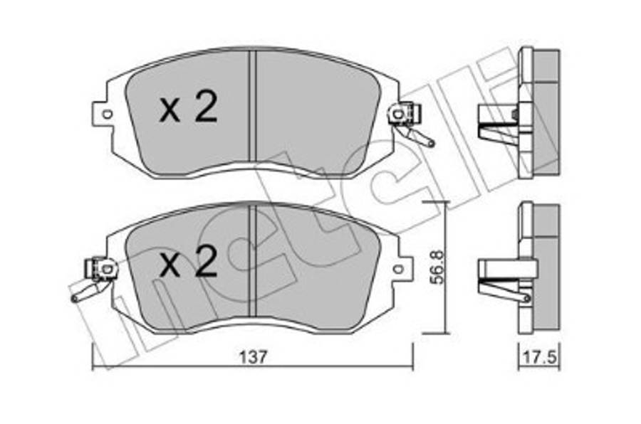 Subaru brake pad set - front 137x17.5/57
