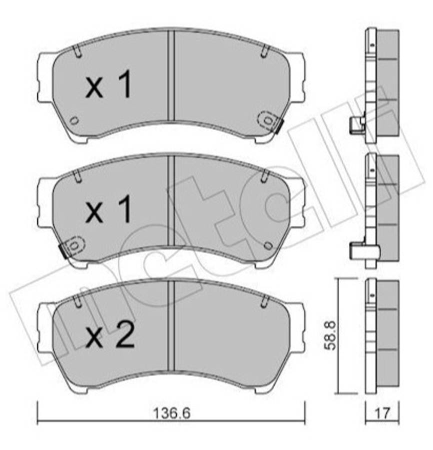 Mazda brake pad set - front 137x59x16