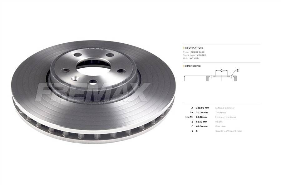 Audi brake disc front - vented 319.8x30/52