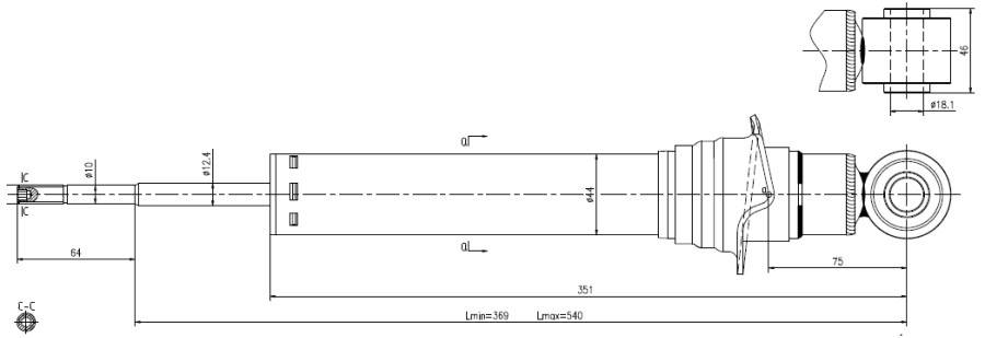 Mazda Gold shock absorber-gas-rear L or R