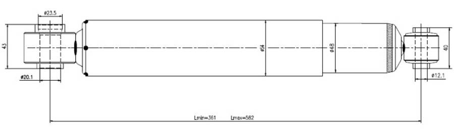 Mazda Gold shock absorber-gas-rear L or R 4x2 std height