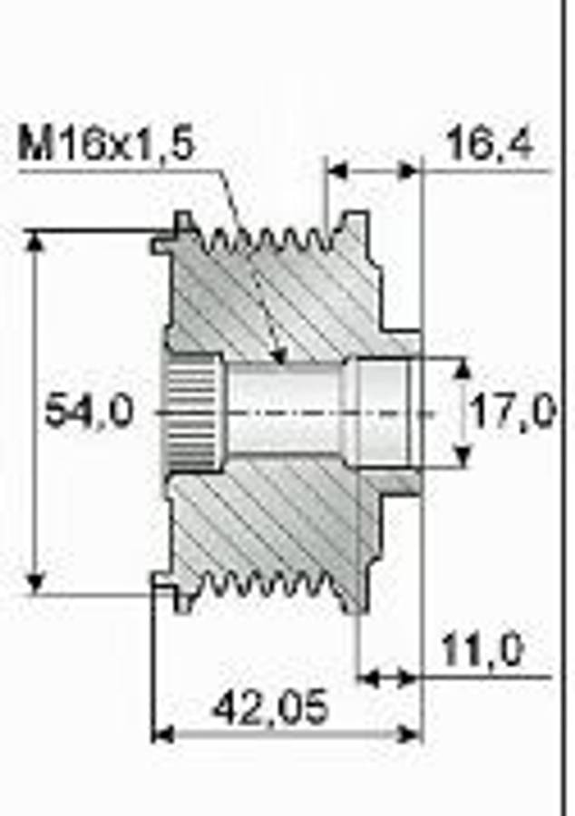 alternator pulley-micro-V belt 50x17x35.8 6PK