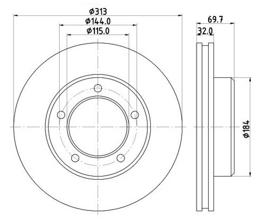 Lexus brake disc front - vented 312x32/69.50