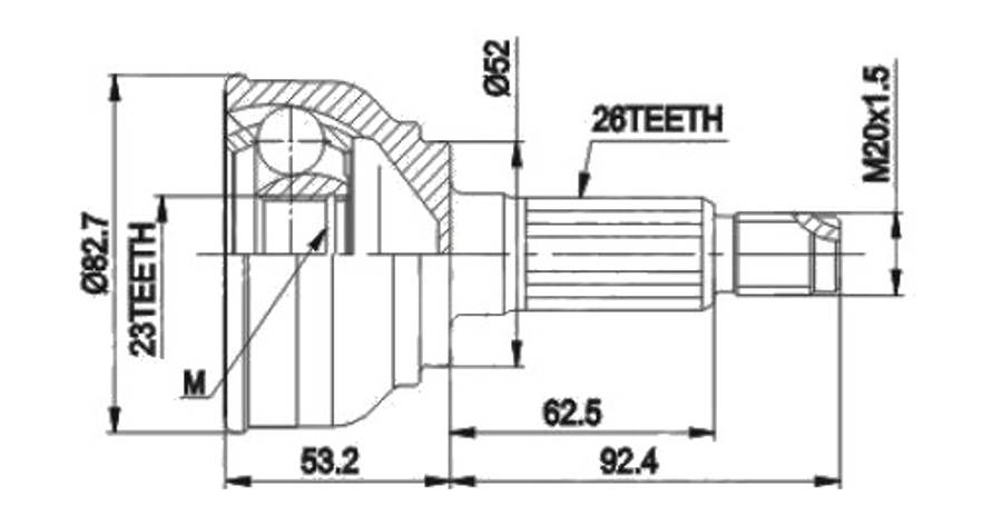 Mazda cv joint - outer 26-23-52