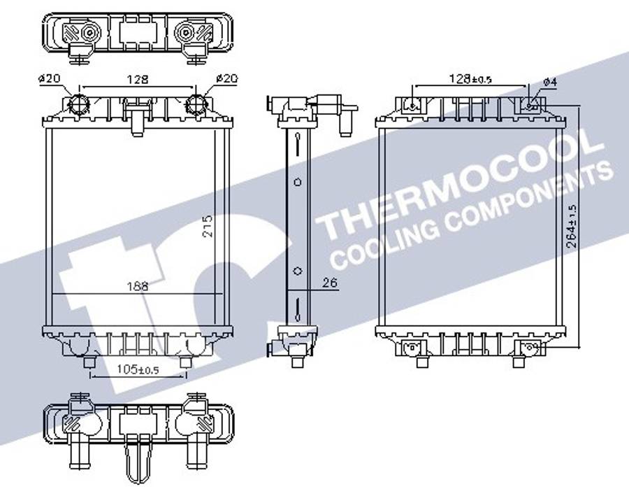 Audi radiator-cooling-aluminium 188x215x26