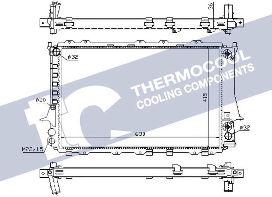 Audi radiator-cooling-aluminium (630x410x32)