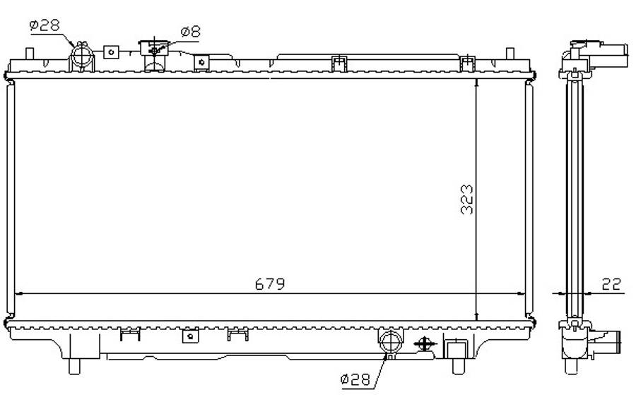 Mazda radiator-cooling-aluminium 325x686x16 manual