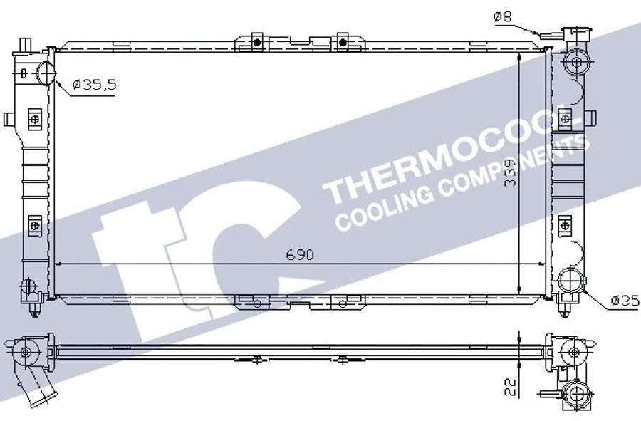 Mazda radiator-cooling-aluminium 690x338x26 manual