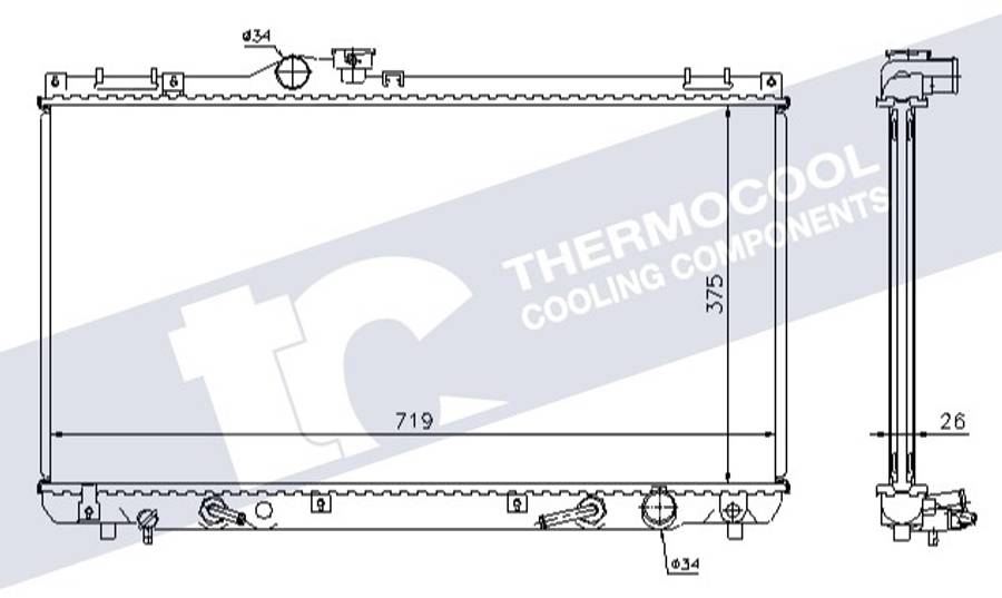 Lexus radiator-cooling-aluminium 708X375X26