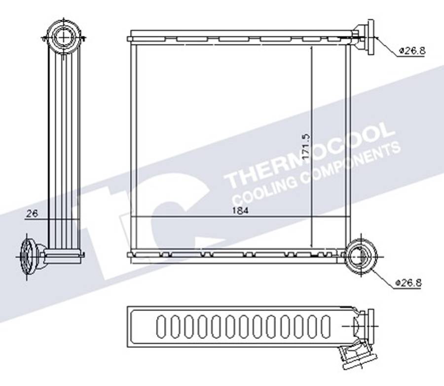 Audi radiator-heater-aluminium 184x171.5x26