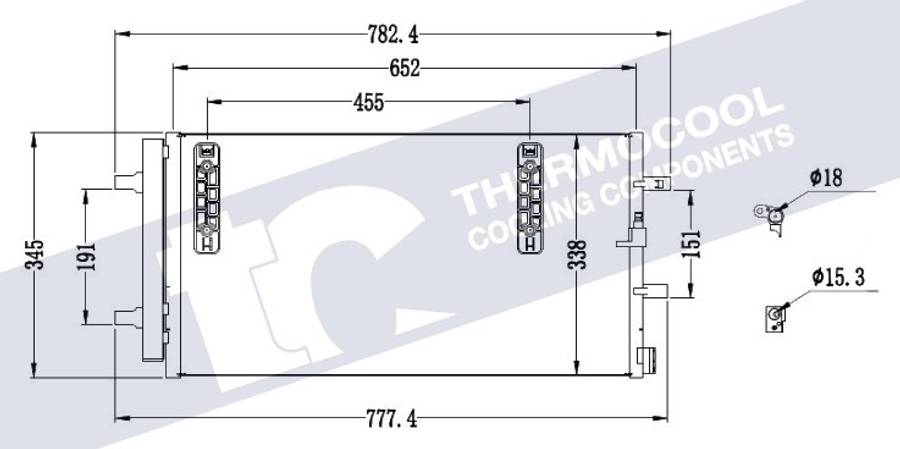 Audi aircon condensor 674x334x16