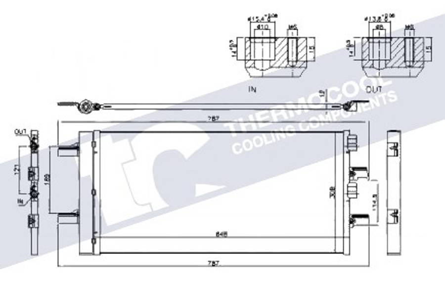 Mini aircon condensor, 648x308x12