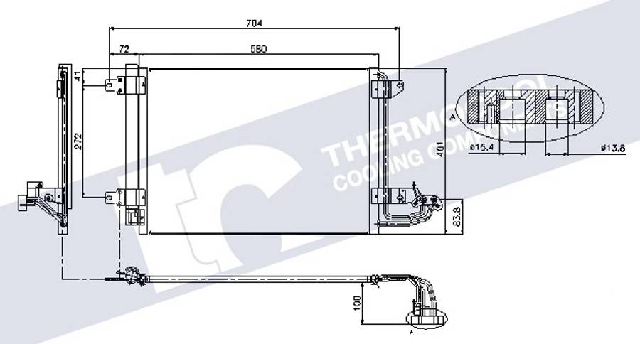 Audi aircon condensor 580x401x16