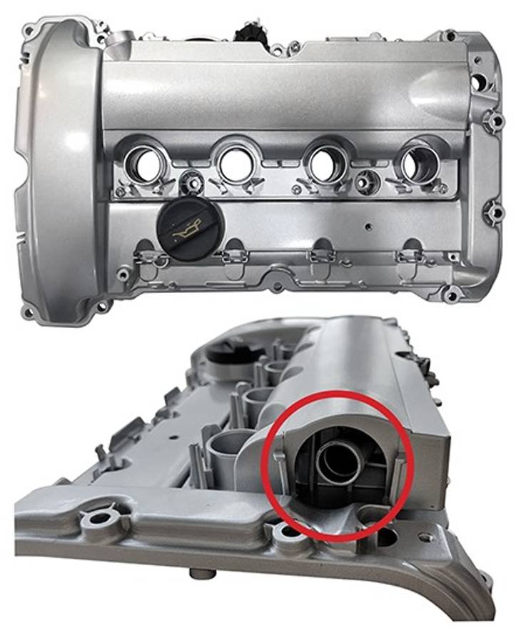 Mini valve cover-inbuilt PCV valve, ALUMINIUM CLOSED HOUSING