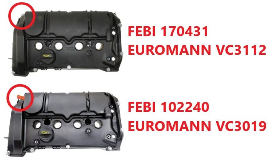 Mini valve cover-inbuilt PCV valve