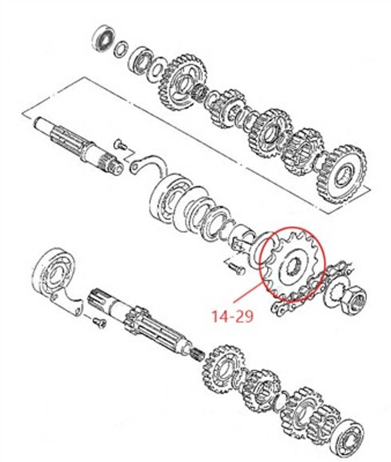 Suzuki drive sprocket - front 15 TEETH